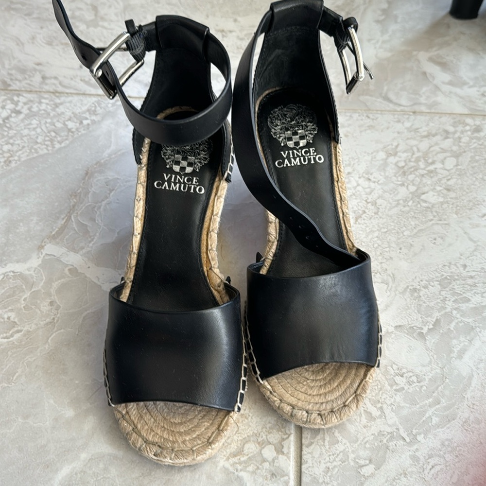 Vince Camuto black wedges